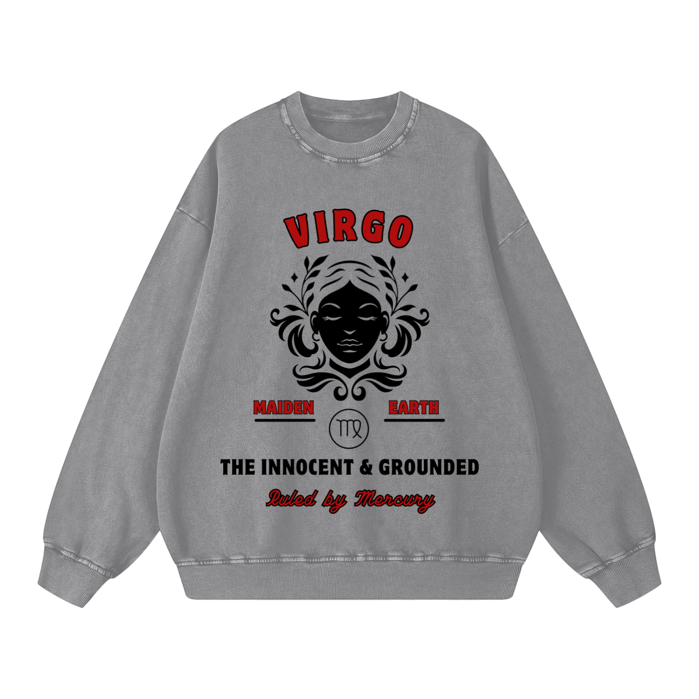 ‘Virgo’ Black Print CCC Zodiac Collection Crewneck