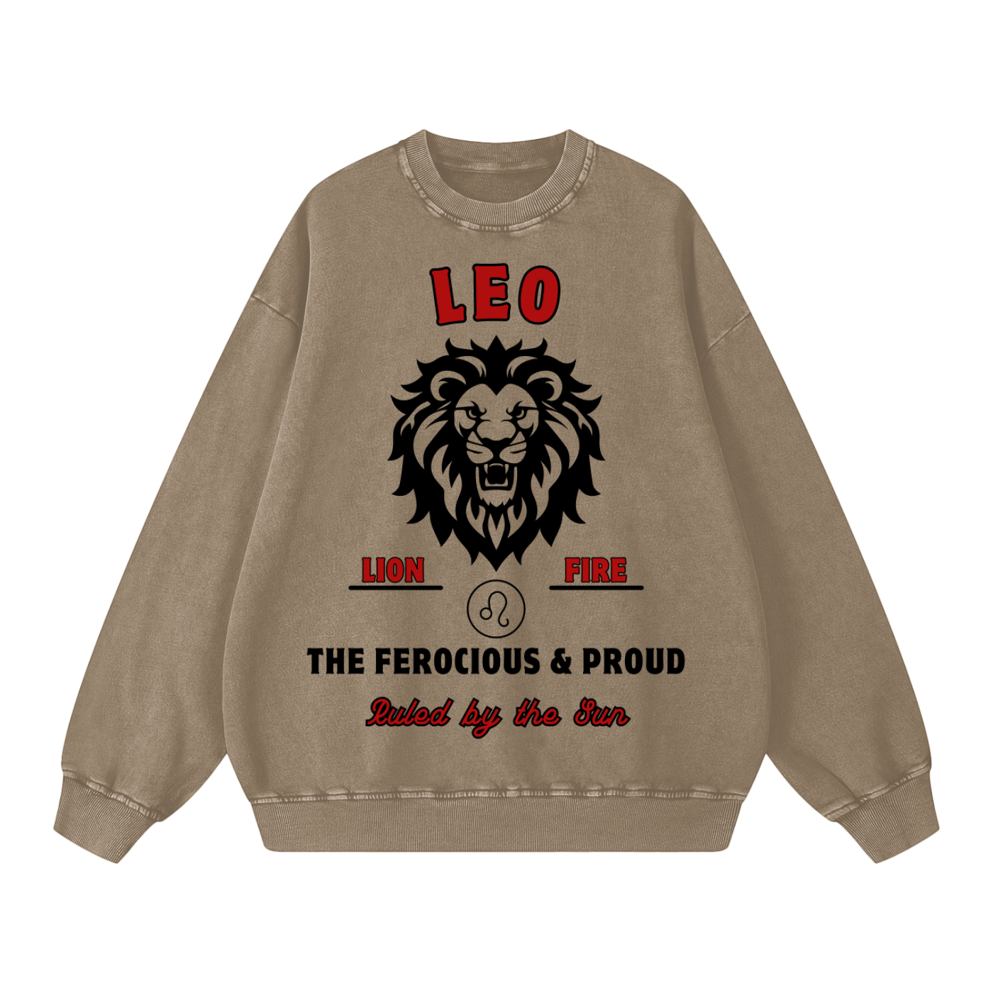 ‘Leo’ Black Print CCC Zodiac Collection Crewneck