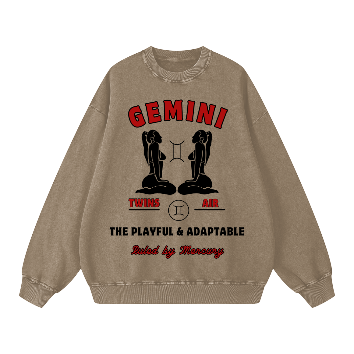 ‘Gemini’ Black Print CCC Zodiac Collection Crewneck