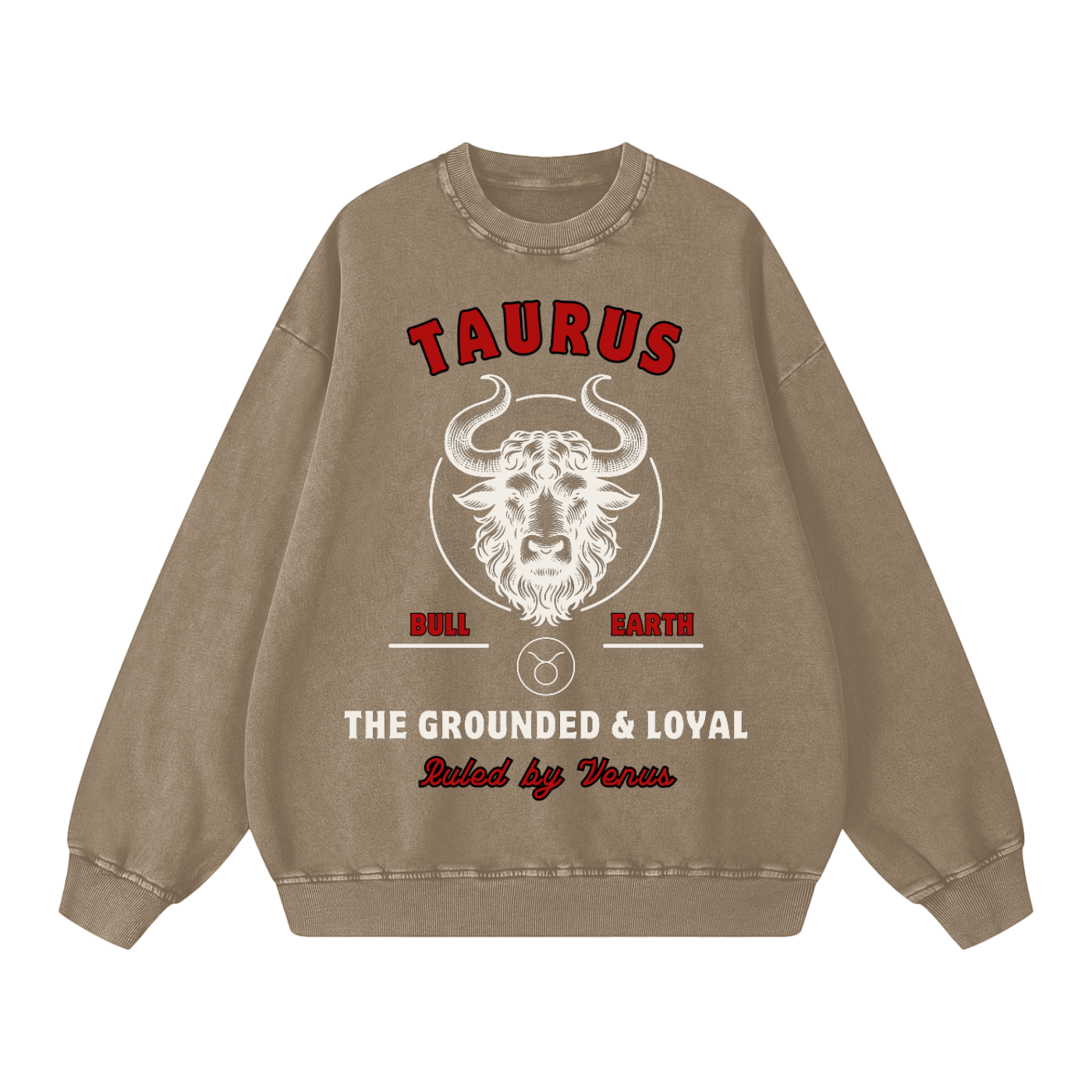 ‘Taurus’ White Print CCC Zodiac Collection Crewneck